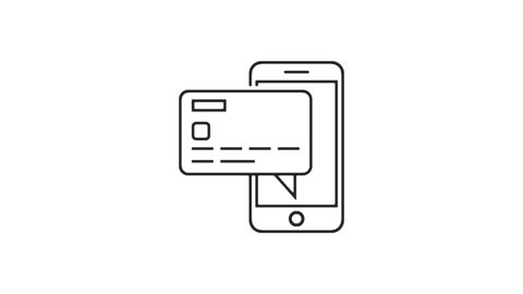 Online payment Animated line Icon. 4k Animated Icon to Improve Project and Explainer Video
