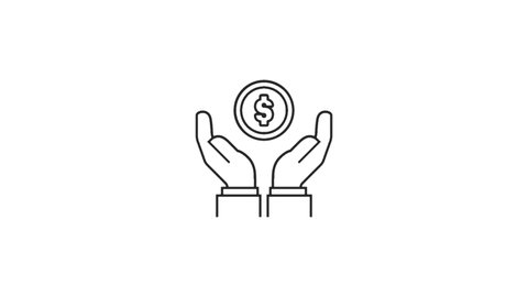 Money saving Animated line Icon. 4k Animated Icon to Improve Project and Explainer Video