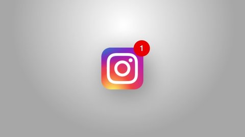 Instagram logo icon with counter likes, followers. Instagram 4K 3D Green Screen Loop Animation. notifications. Like Share Comment or follow Social Media marketing. Reaction, concept