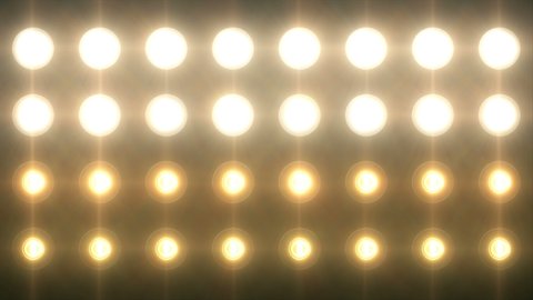Wall of realistic halogen stage lights 4 horizontal flashing patterns 4k vj looping background
