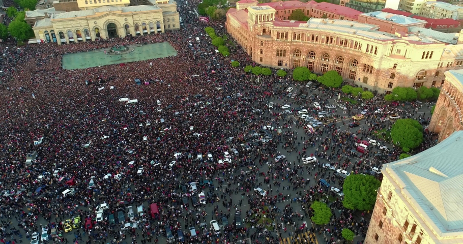 Yerevan. Republic square. Meeting. Armenia. .