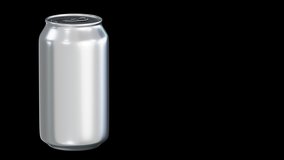 Realistic 360-degree seamless looping spin of the blank aluminum alcohol or soft drink tin can rendered in UHD as PNG RGB ( rgb+alpha ). Transparent background. - Powered by Shutterstock - Get 15% off with code: PIKWIZARD15