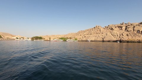 Nile cruise on a felucca in the great Nile River in Aswan in the light of day