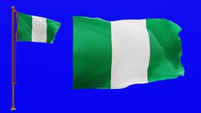 Flags of Nigeria with Green Screen Chroma Key High Quality 4K UHD 60FPS