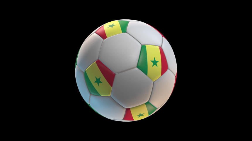 soccer ball flag senegal on black Stock Footage Video (100% Royalty ...