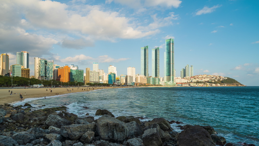 Haeundae Beach skyscrapers in Busan, South Korea image - Free stock ...