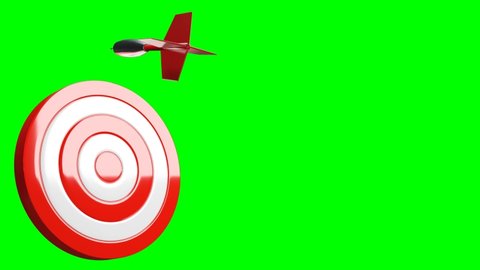 All dart arrows missed target.
On green chroma key background.