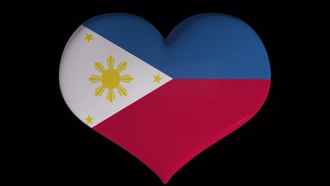 Philippines flag on turning heart with alpha
good to use for Philippines lower thirds, icon flag,
love flag element, country love video, love icon,
added to text / title and as a background