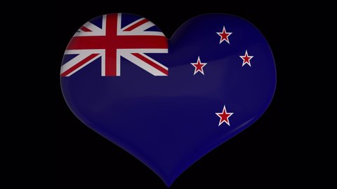New Zealand flag on turning heart with alpha
good to use for New Zealand lower thirds, icon flag,
love flag element, country love video, love icon,
added to text / title and as a background
or on map