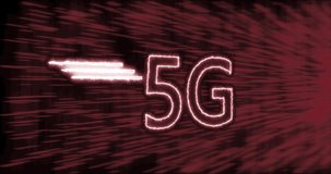 5G download speed concept video. 5G High speed band with concept. 