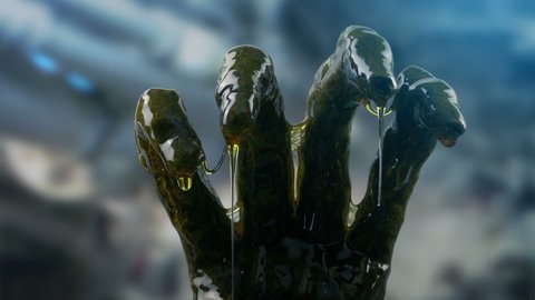 Alien Fingers Dripping Slime On Spaceship