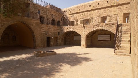 Tabuk, September 24, 2020. Tourist visit the old fortress in Tabuk city, northern Saudi Arabia 