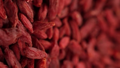 superfoods dried goji berries close up. vertical video