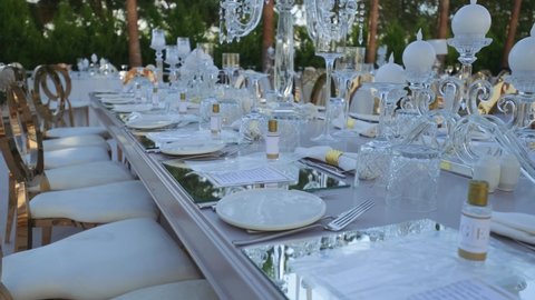 Wedding day event organization table setting decor. luxury event.