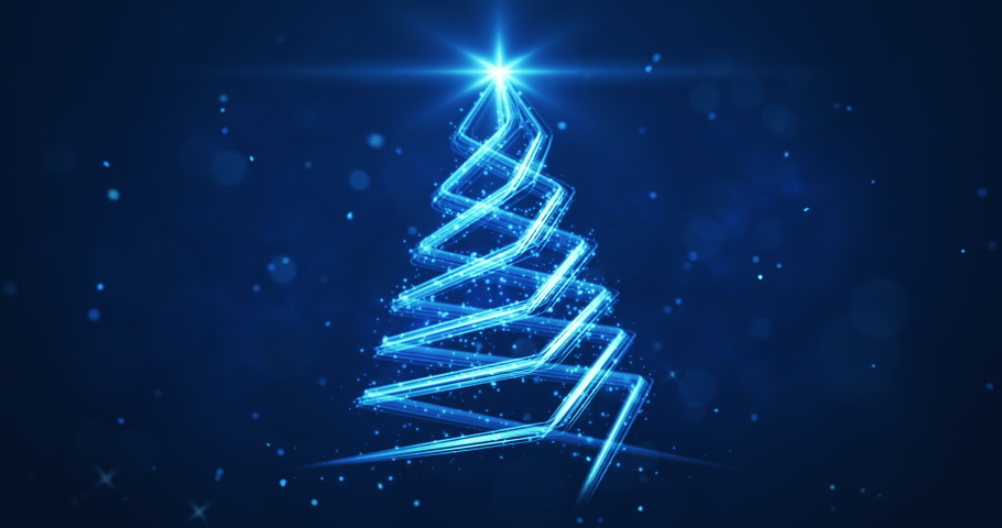 Light streaks shaped as Christmas tree. Abstract xmas tree animation. Winter holiday 4k video background.	 | Shutterstock HD Video #1062774988