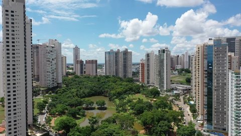 Aerial view of Flamboyant Park in Goiania, Goias, Brazil 