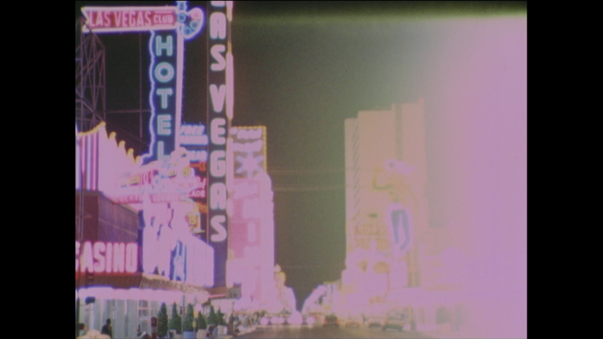 1960s: Neon sign for Golden Nugget Casino. Neon sign for The Mint. Neon sign for the Stardust.