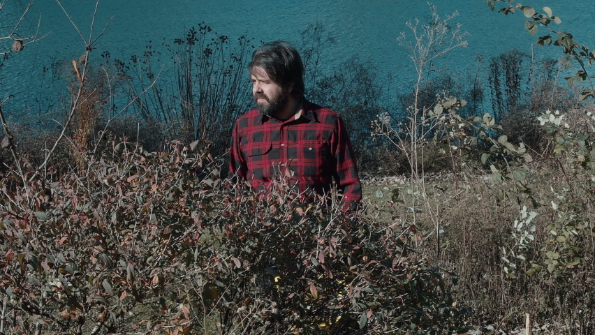 Lumberyard worker, lumberjack leaving area