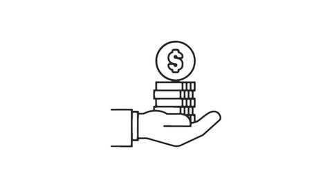 Loan money Animated line Icon. 4k Animated Icon to Improve Project and Explainer Video
