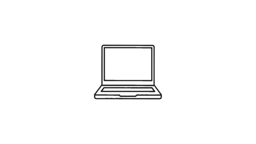 Laptop Animated line Icon. 4k Animated Icon to Improve Project and Explainer Video