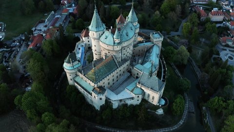 Bojnice fairytale castle during sunrise