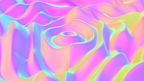 Modern foil holographic liquid wave Psychedelic light 4k