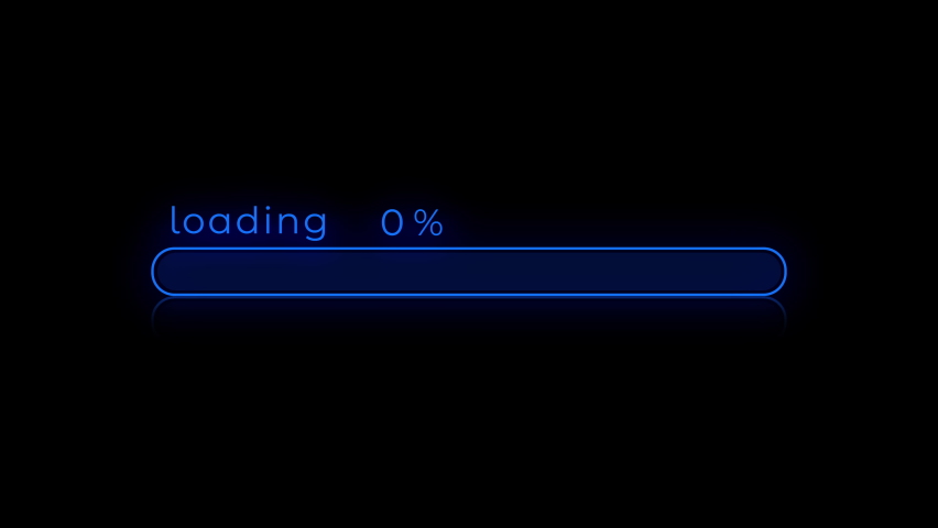 Futuristic progress loading bar 0-100 percent on Black Background and Green Screen | Shutterstock HD Video #1062797998