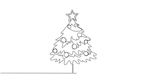 christmas tree drawing continuous line drawing one line art video footage