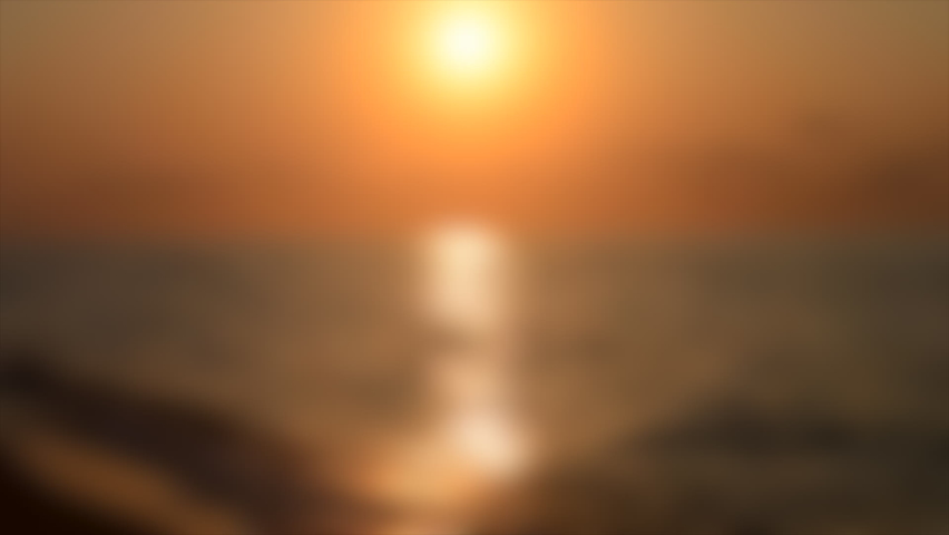 Blurred background. Beautiful seascape sunrise and sunset with sun track on water with the horizon