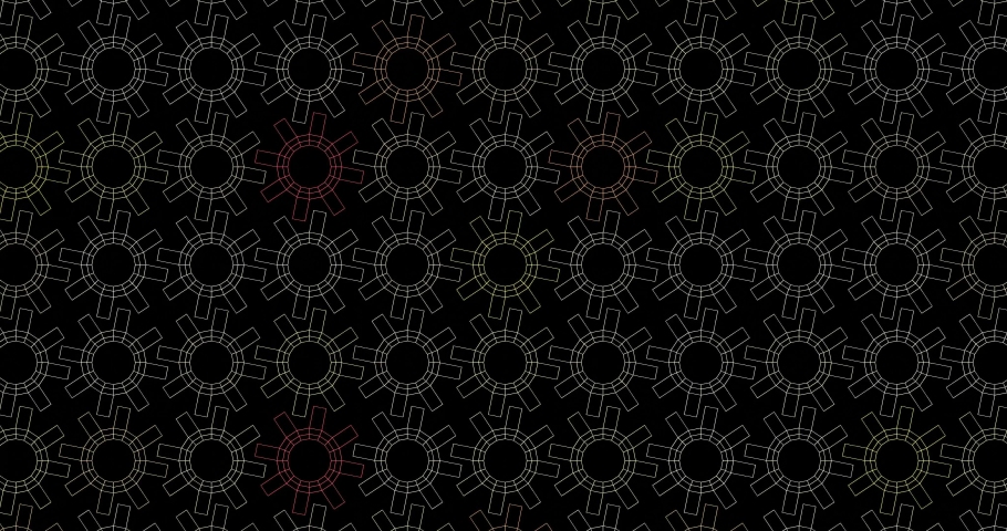 3d render with rotating simple glowing gears