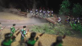 Video of tin soldiers in smoky battle reconstruction