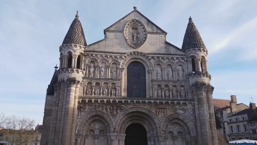 Notre-Dame La Grande Roman Catholic Church In Poitiers, France