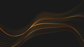 Golden shiny waves abstract motion background. Seamless looping. Video animation Ultra HD 4K 3840x2160