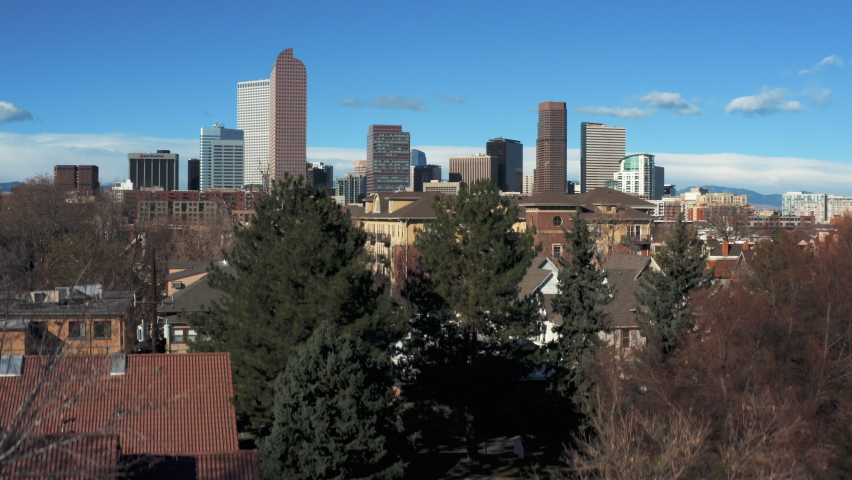 downtown denver colorado rising shot with a drone Royalty-Free Stock Footage #1062821173