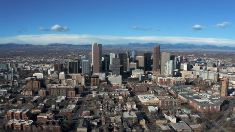 cityscape of denver colorado from aerial view