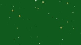 Background color, green. A video of snowflakes dancing. A long version of 20 seconds.