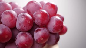 Close-up of red grapes. Grape in dolly shot