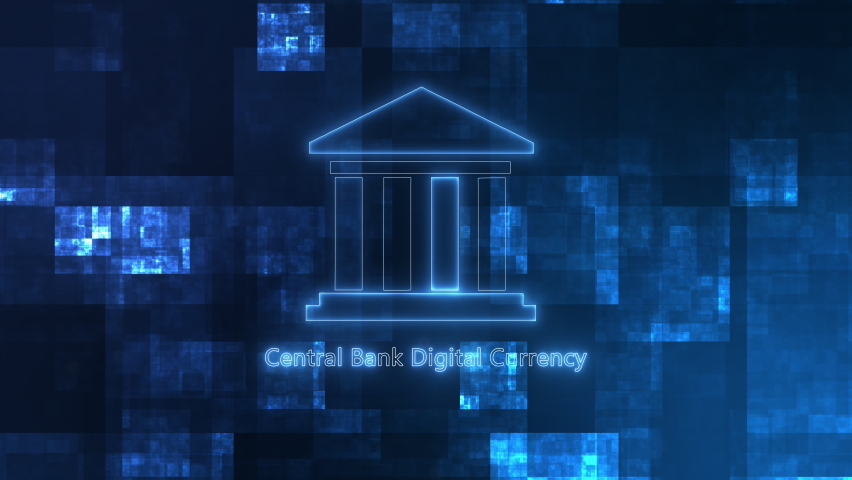 Central Bank Digital Currency (CBDC) - Animation on the future background.  4K, UHD Royalty-Free Stock Footage #1062861367