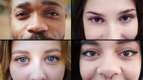 Collage of diverse multi-ethnic people in good mood. CloseUp of international human faces. People concept.