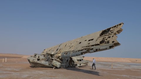 23 September 2020. Abandoned wreckage of a Catalina Seaplane near the Strait of Tiran on the Saudi Arabia side of the Gulf of Aqaba. 