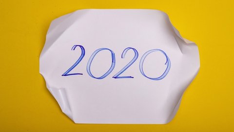 2020-2021 change Happy New Year 2021-Stop motion sign background new year resolution concept.