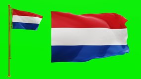 Flags of the Netherlands with Green Screen Chroma Key High Quality 4K UHD 60FPS - Powered by Shutterstock - Get 15% off with code: PIKWIZARD15