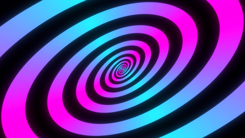 Minimal thin fluorescent spiral in infinite rotation. Funky holographic backdrop in retrowave style. Shiny fibonacci swirl in purple, blue and pink neon colors. Seamless loop animation. | Shutterstock HD Video #1062886342