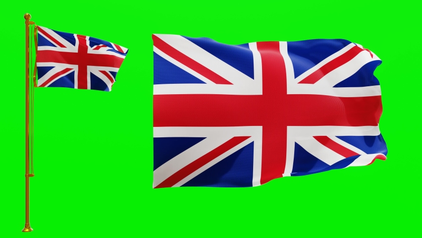 Flags of the United Kingdom with Green Screen Chroma Key High Quality 4K UHD 60FPS Royalty-Free Stock Footage #1062887545