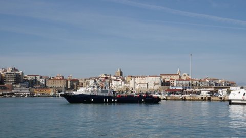 Termoli - Molise - 30 October 2020 - Docking in the port of the motor ship Anna Guidotti