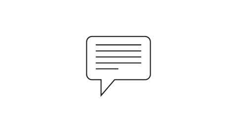Comment Animated line Icon. 4k Animated Icon to Improve Project and Explainer Video