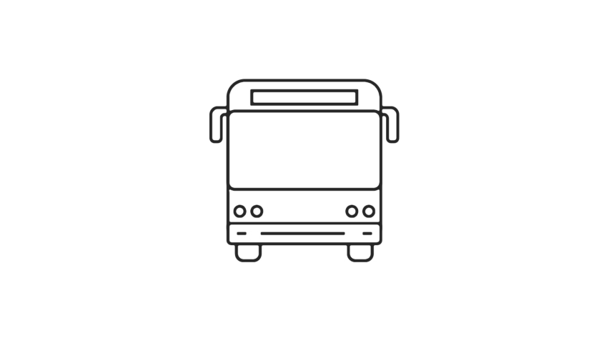 Bus travel Animated line Icon. 4k Animated Icon to Improve Project and Explainer Video