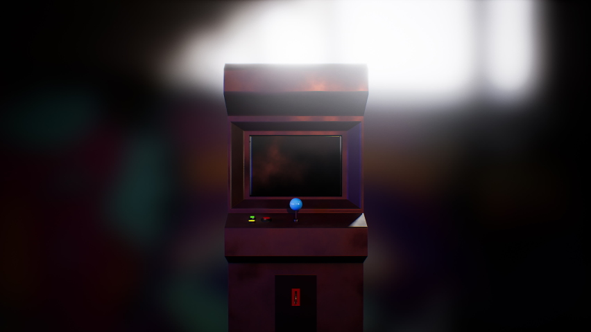 Start Game text letters on 90s arcade machine screen. Camera extreme zoom. 3D Animation render. Isolated closeup. Royalty-Free Stock Footage #1062945943