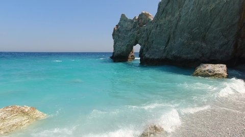 Beautiful exotic beach of Lalaria with turquoise crystal clear sea, Skiathos island, Sporades, Greece