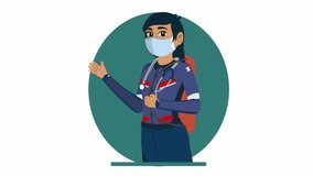 Animation of a happy paramedic